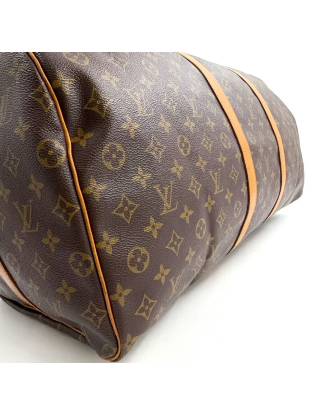 Louis Vuitton Keepall Bandouliere 60 Monogram Leather Brown Boston Bag Gold - Picture 14 of 15